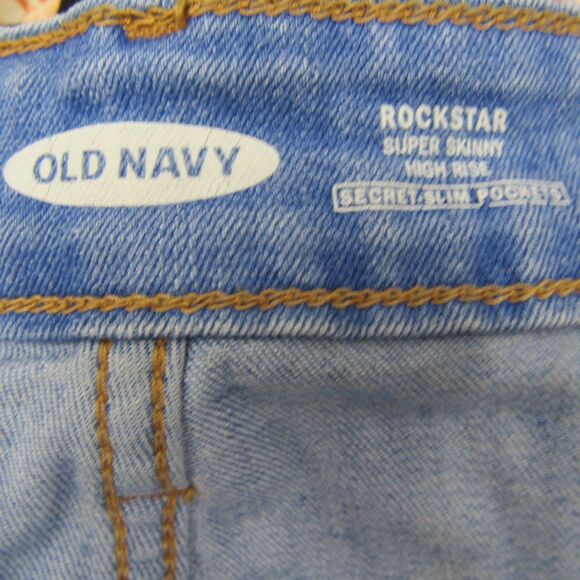 Old Navy Womens 14 Blue Jeans High Rise Rockstar Skinny Casual Preppy - Picture 10 of 13
